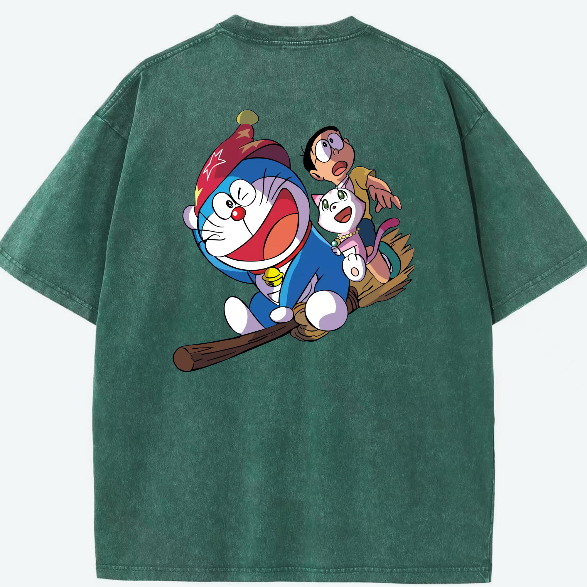 （画像用） ドラえもん Doraemon 綿100% ヴィンテージ風 半袖Tシャツ（背面プリント）